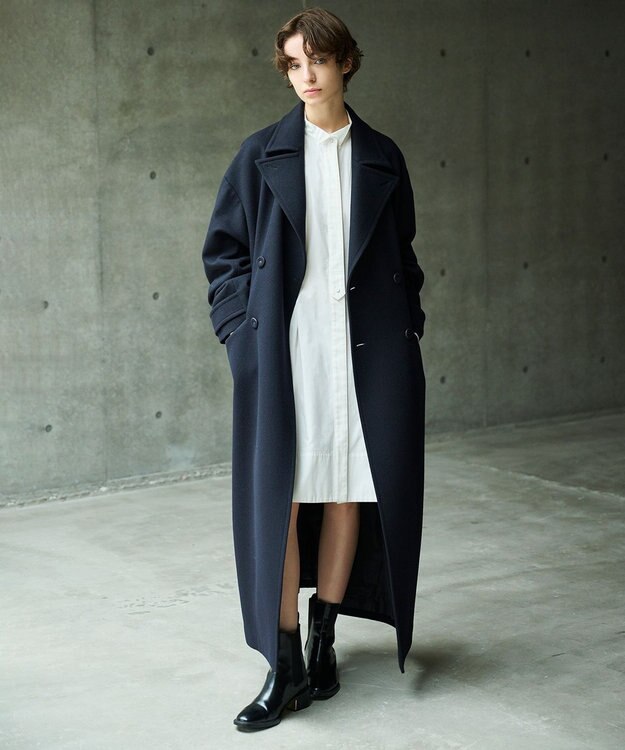 uncrave ロング チェスターコート（uncrave WHITE） ネイビー