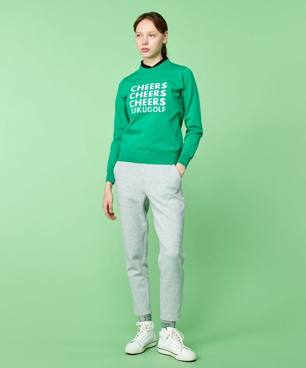 23区GOLF 軽量さが自慢！【WOMEN】ＣＨＥＥＲＳ ロゴニット グリーン系