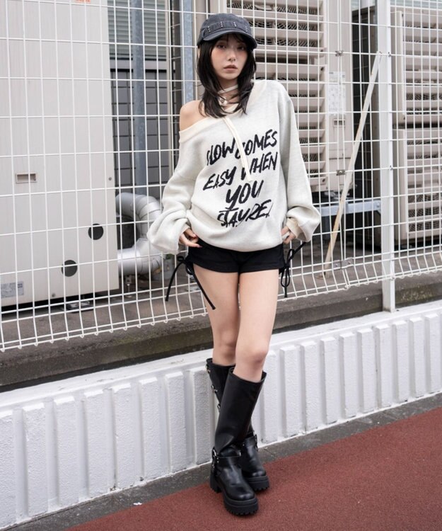 WEGO 2WAYショルダーリボンニット ホワイト