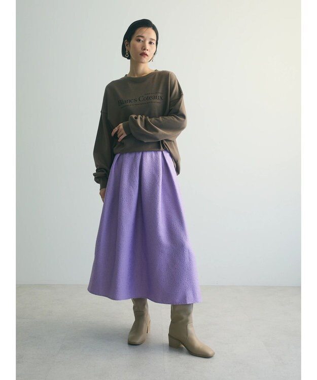 Green Parks ａ．ジャガードタックスカート Purple