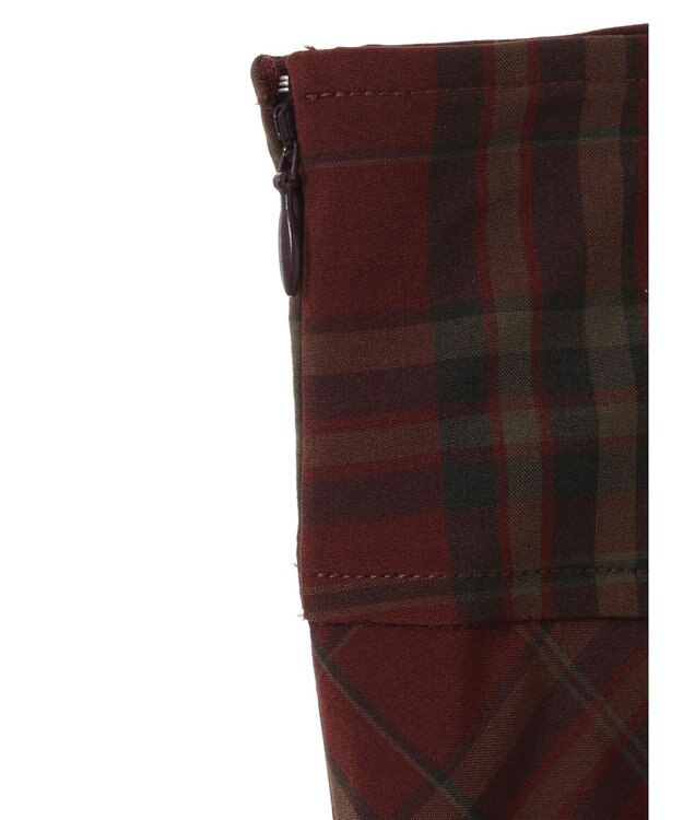 earth music&ecology バックレースアップチェックスカート Bordeaux