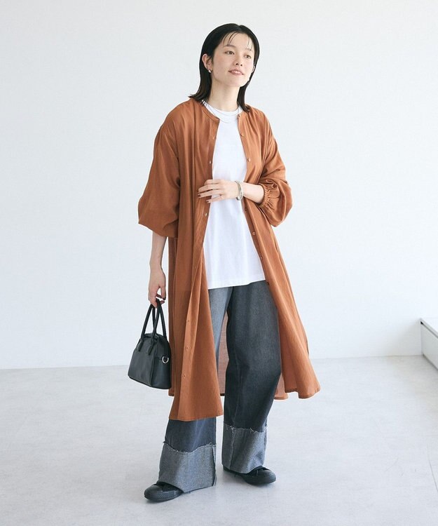 CRAFT STANDARD BOUTIQUE ヴィンテージボイル羽織ワンピース Camel