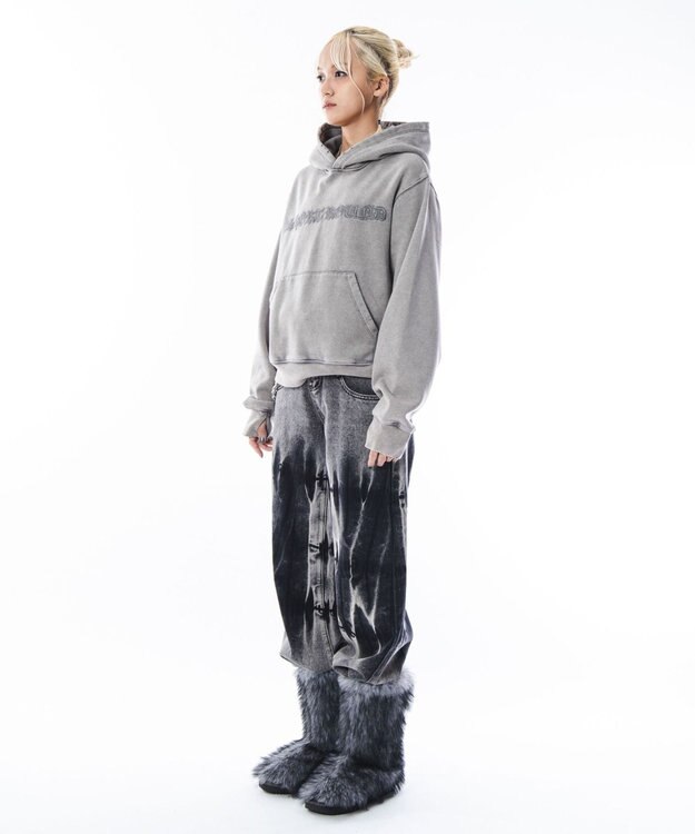 WEGO 【ユニセックス着用ITEM】コンパクトフィットロゴプルパーカー グレー