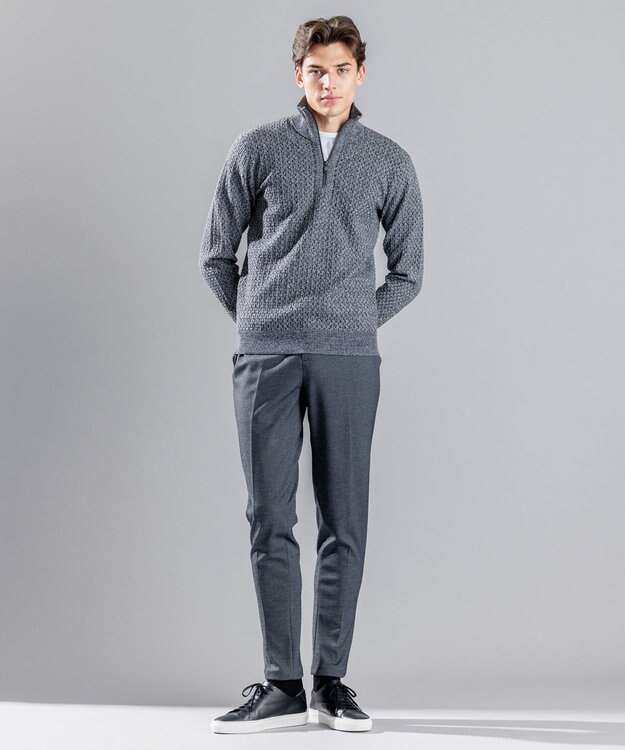 JOSEPH HOMME 【WEB限定】ヴィスコースリンクス　ハーフジップニット ライトグレー系