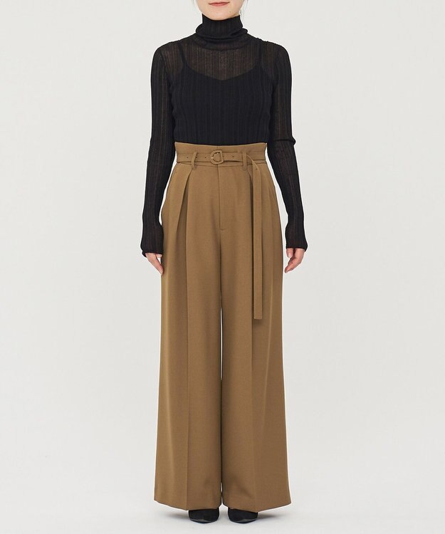 uncrave プレーンスーツ ワイドパンツ（uncrave WHITE） ブラウンカーキ