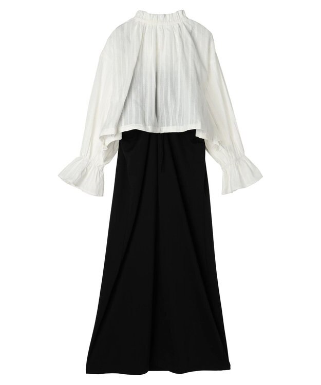 earth music&ecology ＳＥＴ２点ドビーショートブラウス＋キャミワンピース Black