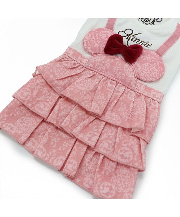 PET PARADISE ディズニー ミニーマウス アンティーク柄 ワンピース 【小型犬】 ピンク（淡）