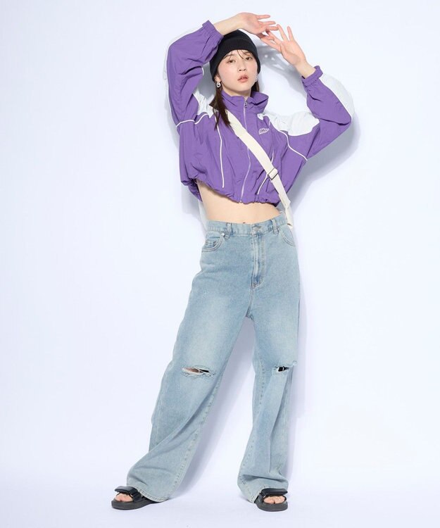 OP／FILA 【Kappa】ショート丈 ナイロントラックジャケット パープル