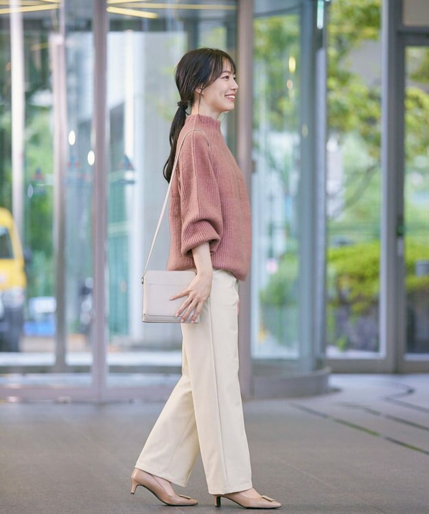 Tiaclasse 【日本製・洗える】すふれ起毛ワイドパンツ オフホワイト