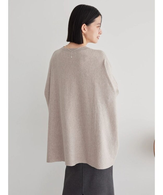 AMERICAN HOLIC バイパチポンチョライクＢＩＧニットチュニック Gray Beige