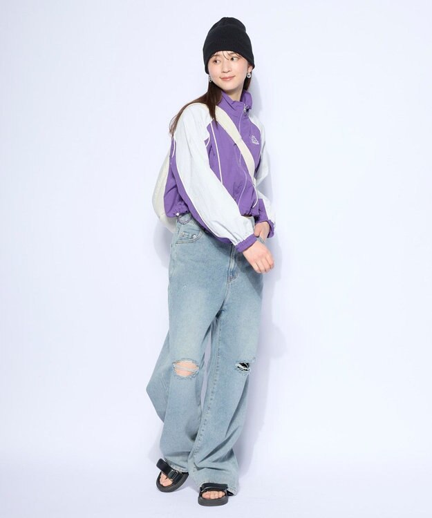 OP／FILA 【Kappa】ショート丈 ナイロントラックジャケット パープル