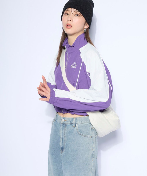 OP／FILA 【Kappa】ショート丈 ナイロントラックジャケット パープル