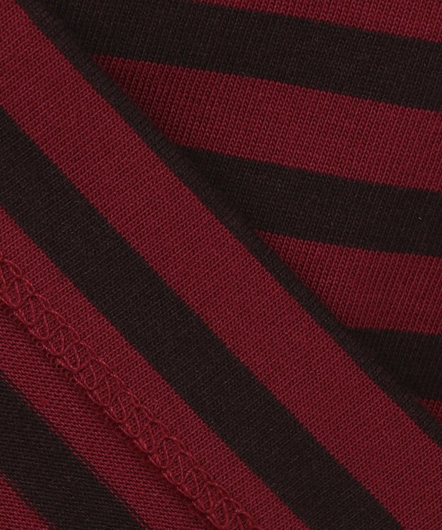 自由区 【洗える/セットアイテム】マルチWAYコンビ ニットポンチョ×プルオーバー ブラウン系ボーダー