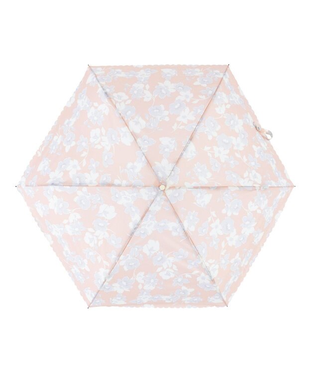 MOONBAT estaa 【耐風】折りたたみ傘 アンティークフラワー UV ペールピンク