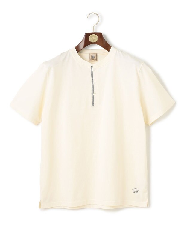 J.PRESS MEN シルケット天竺ヘンリーネック Tシャツ アイボリー系