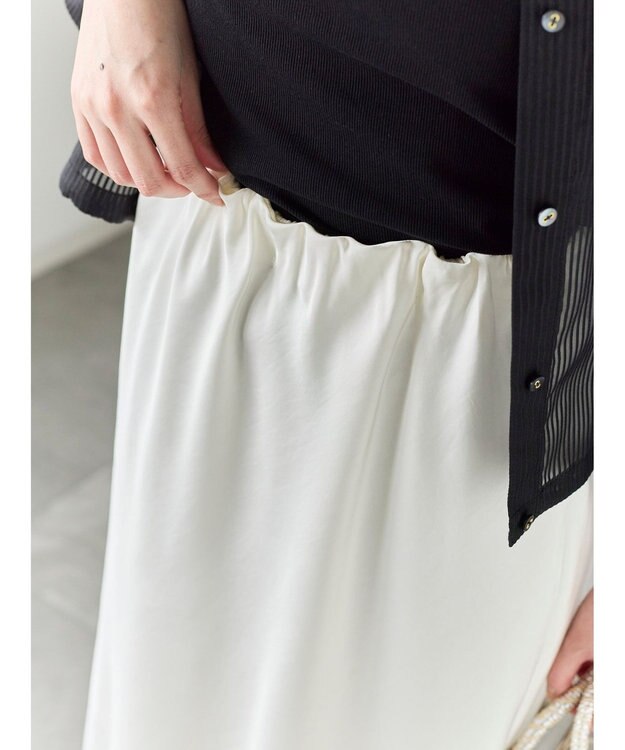 Te chichi バイアスサテンスカート オフホワイト