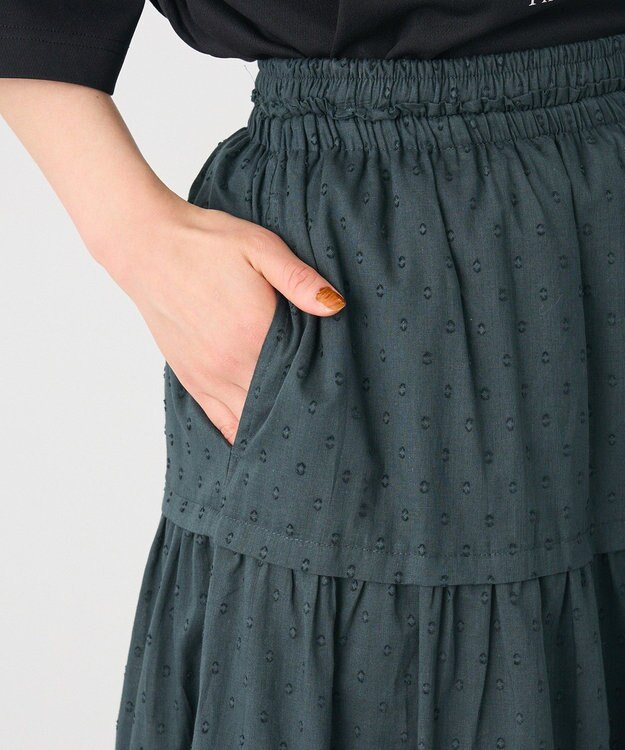 CRAFT STANDARD BOUTIQUE インド綿ドット刺繍スカート Green