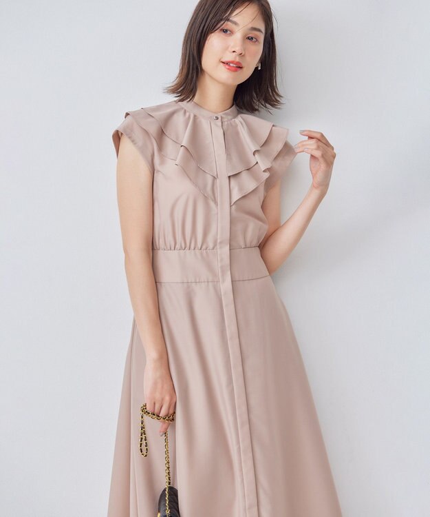 組曲 【WEB限定】シアーボイル ラッフルワンピース ラテベージュ系