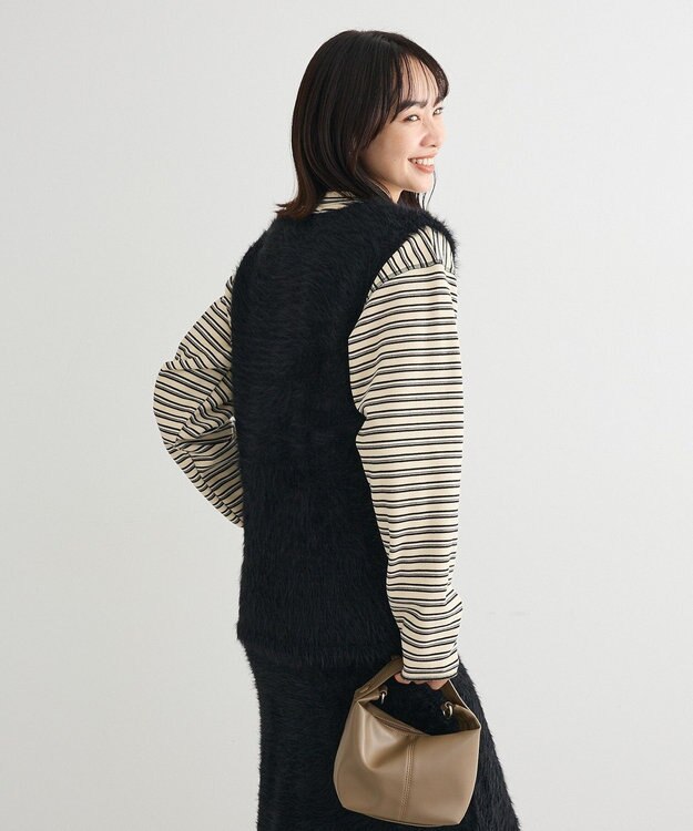 Green Parks ・Ｐｅｔｉｔ　Ｆｌｅｕｒ　シャギーニットベスト Black