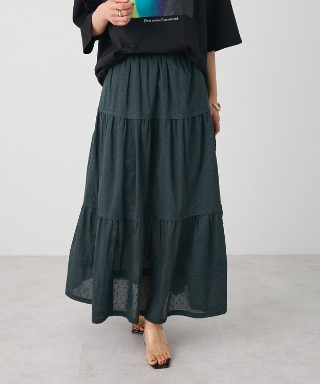 CRAFT STANDARD BOUTIQUE インド綿ドット刺繍スカート Green