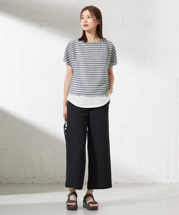 J.PRESS LADIES S 【WEB限定カラーあり・洗える】Lightジョーゼット ワイド パンツ 【WEB限定】ブラック系