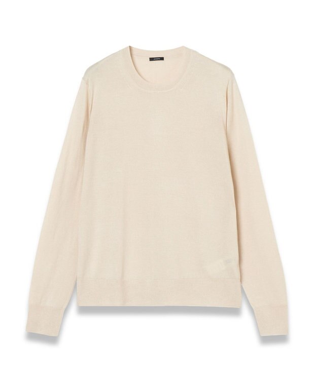 JOSEPH 【洗える】スーパーファインコットンシルク　ラウンドネックニット Quail