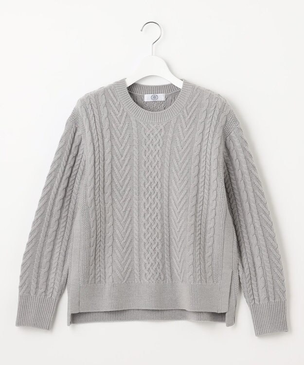 J.PRESS LADIES L 【WEB限定カラーあり・洗える】EIGER CORD ALAN クルーネックプルオーバー ニット 【WEB限定】トップグレー系