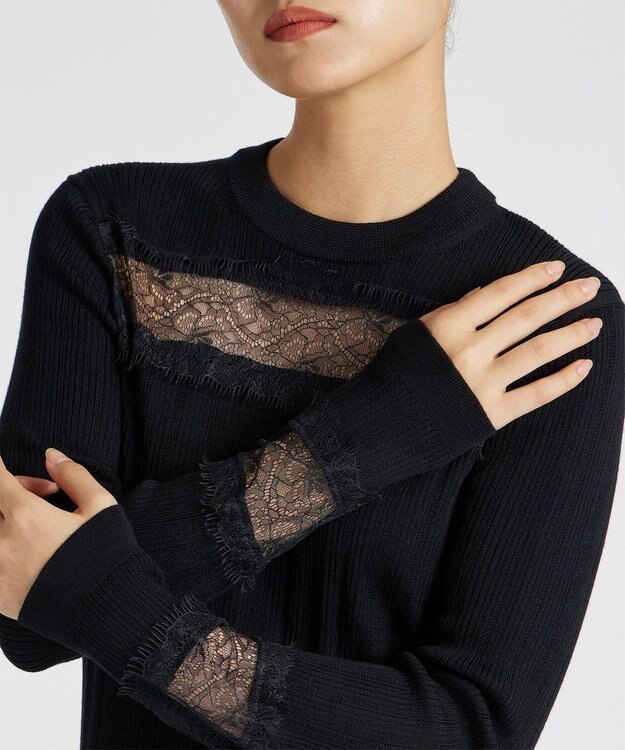 Paul Smith シースルーレース ニット ブラック