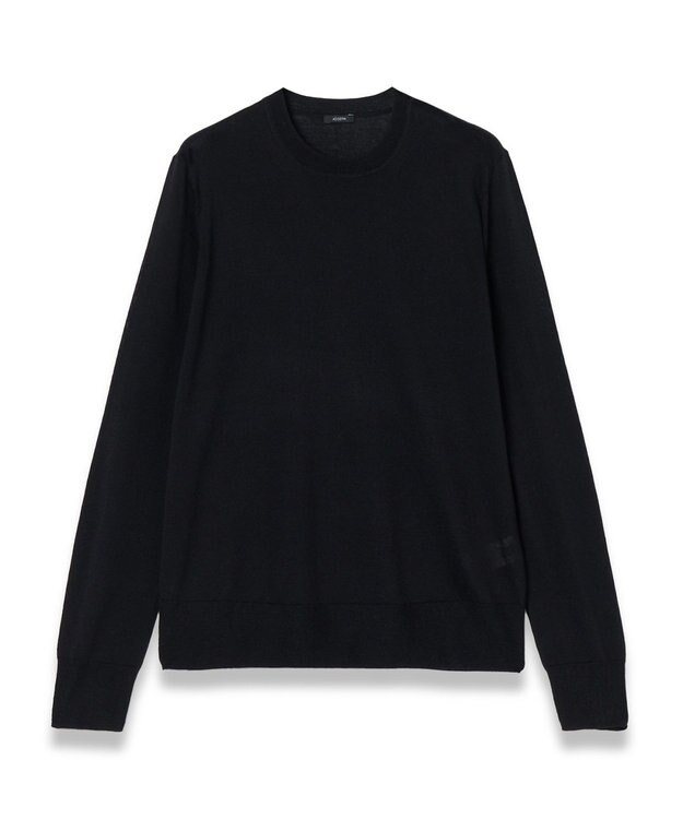 JOSEPH 【洗える】スーパーファインコットンシルク　ラウンドネックニット Black