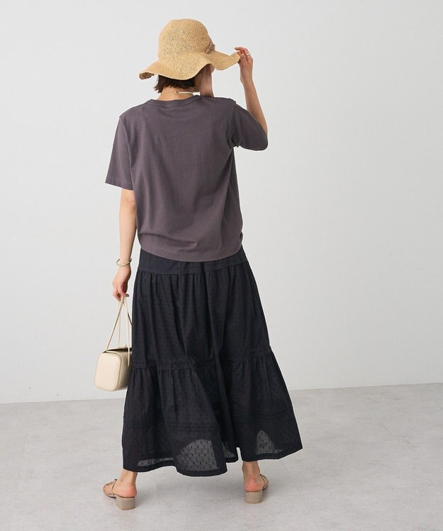 CRAFT STANDARD BOUTIQUE インド綿ドット刺繍スカート Black