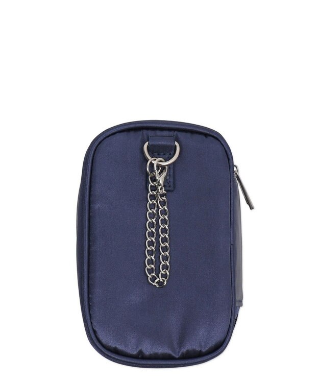 WEGO 【痛バ＆推し活グッズ】ダブルリボンサテンぬいポーチ ネイビー