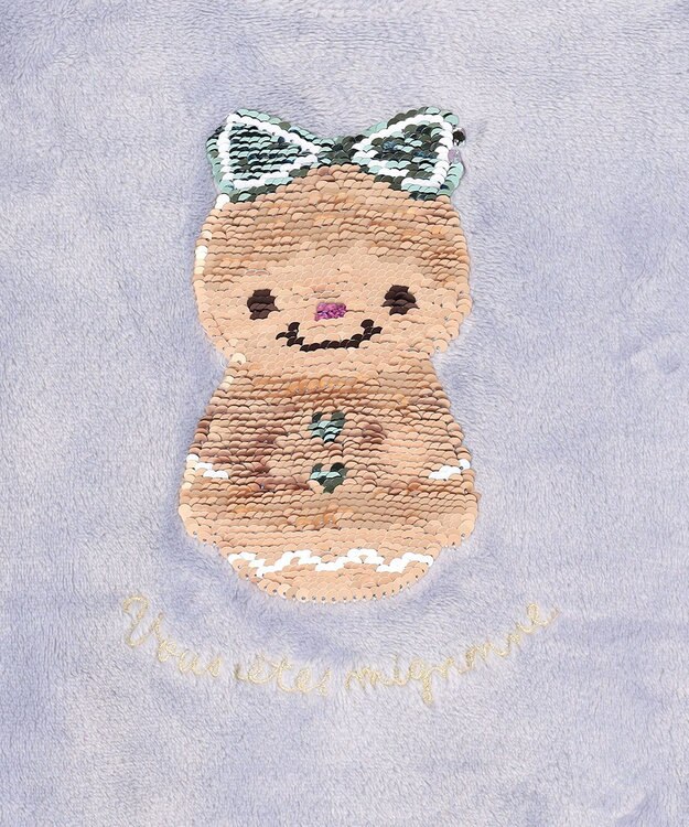 ANY KIDS 両面 フリース スパンコール トレーナー サックスブルー×雪だるま