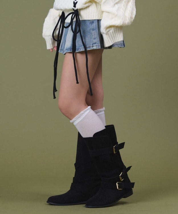 WEGO スウェードベルトブーツ ブラック