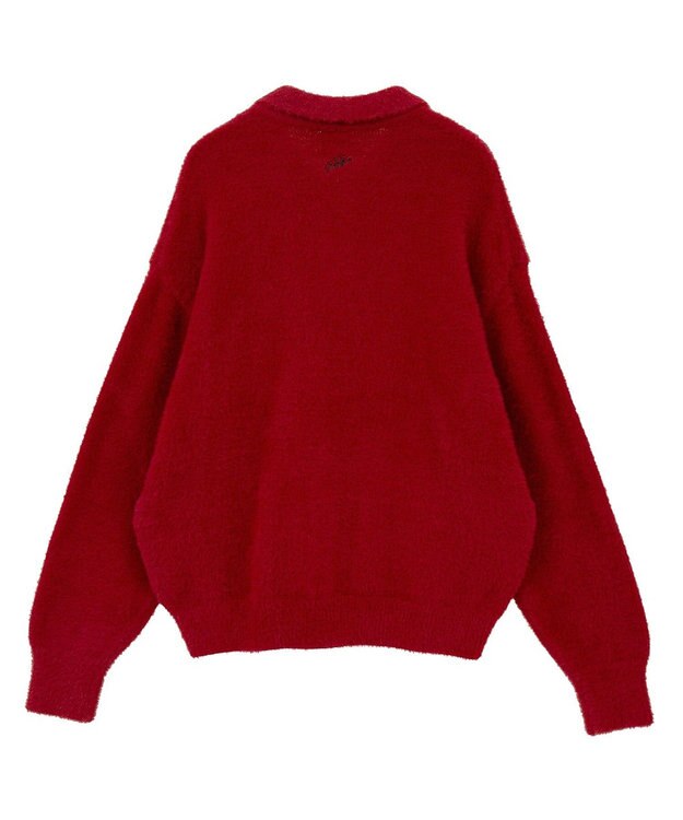 AMERICAN HOLIC 【PIZZA PLANET】衿付きニットプルオーバー Red