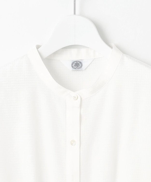 J.PRESS LADIES S 【洗える】アセVisシャドーギンガム シャーリング ブラウス ホワイト系