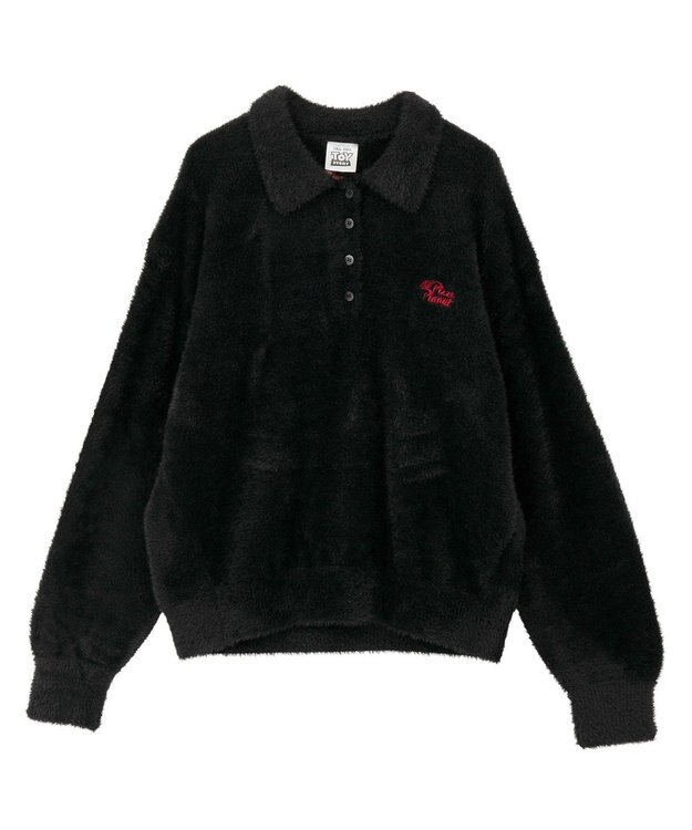 AMERICAN HOLIC 【PIZZA PLANET】衿付きニットプルオーバー Black