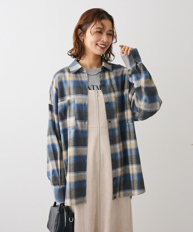 Green Parks ・ＥＬＥＮＣＡＲＥ　ＤＵＥ　２ｗａｙチェックビックシャツ Blue