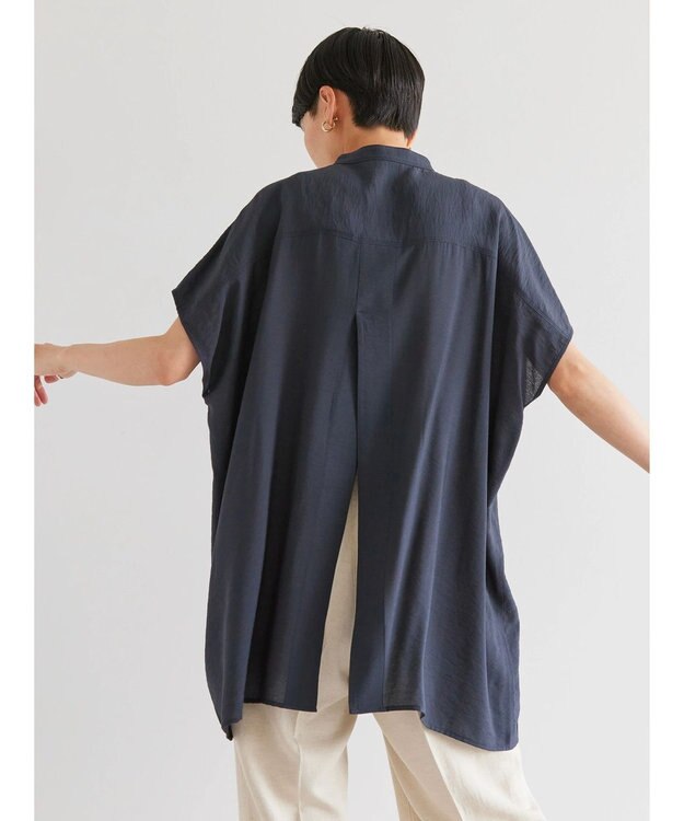 AMERICAN HOLIC ブザムフレンチスリーブバックオープンチュニック Navy