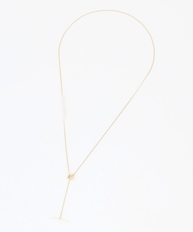 ANY パールラリエットネックレス ライトゴールド