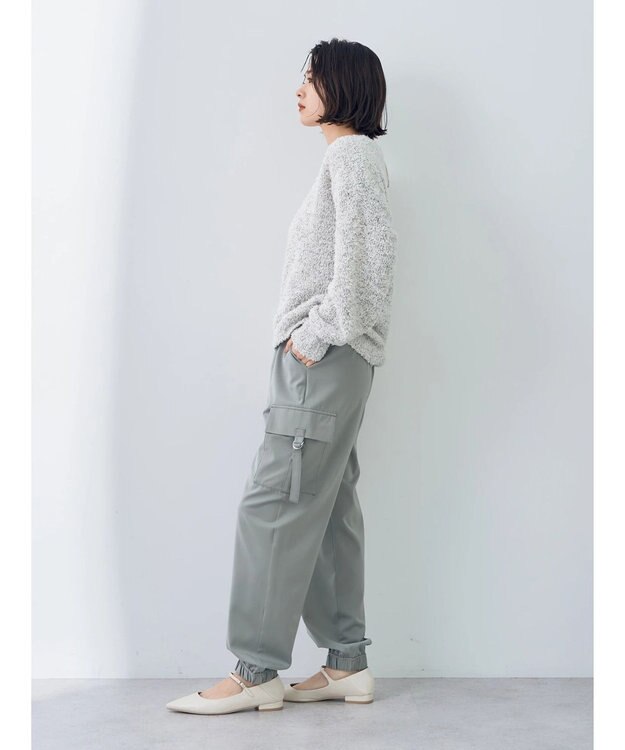 YECCA VECCA レースアップリボンヤーンニット Ivory