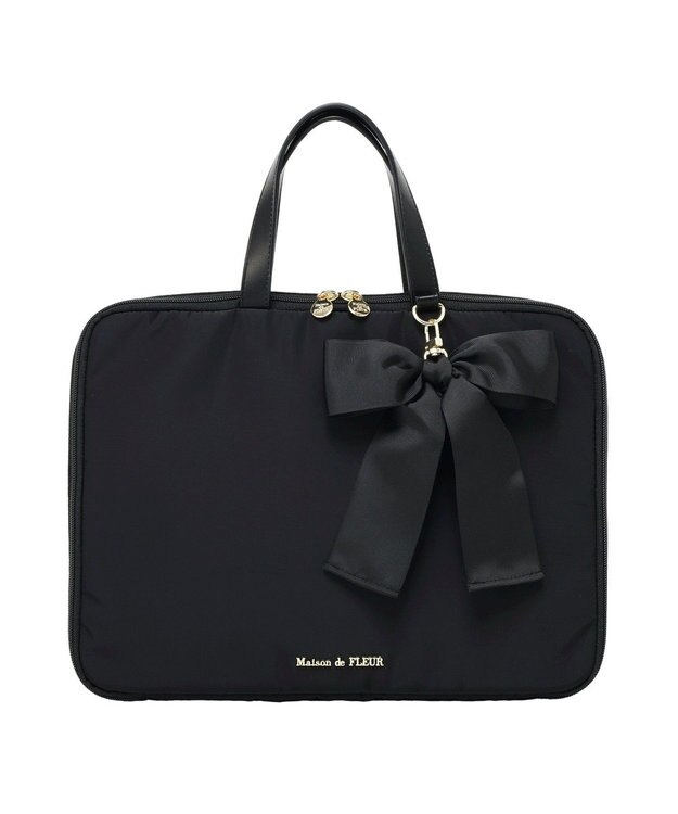 Maison de FLEUR リボンチャーム付きPCケース Black
