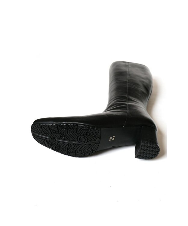 Pointer 本革 脚長効果ロングブーツ ブラック