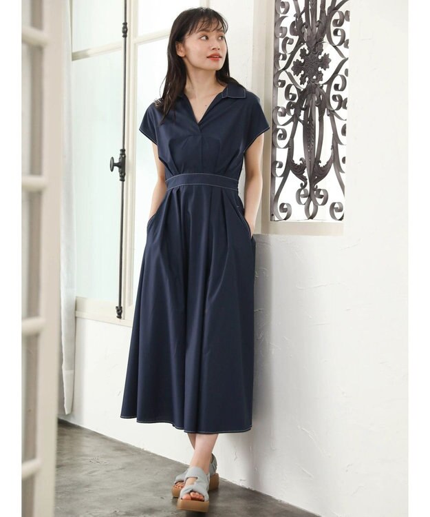 Green Parks ・ＥＬＥＮＣＡＲＥ　ＤＵＥ　スキッパーワンピース Navy