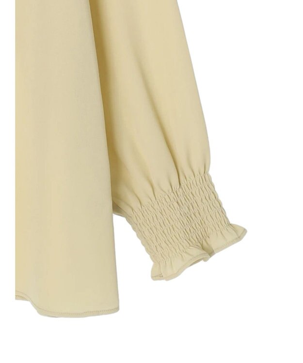 earth music&ecology シャーリングネックブラウス Yellow