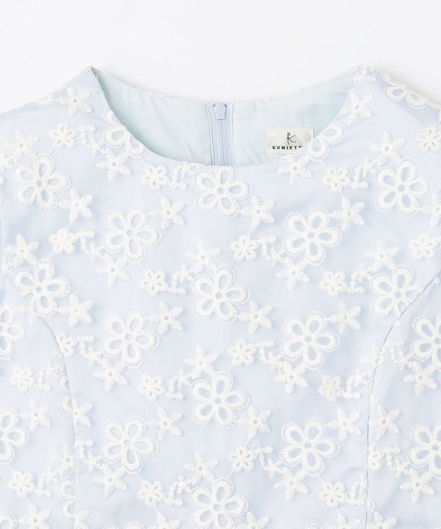 組曲 KIDS 【150-160㎝】ブルーミングフラワー ドレス サックスブルー