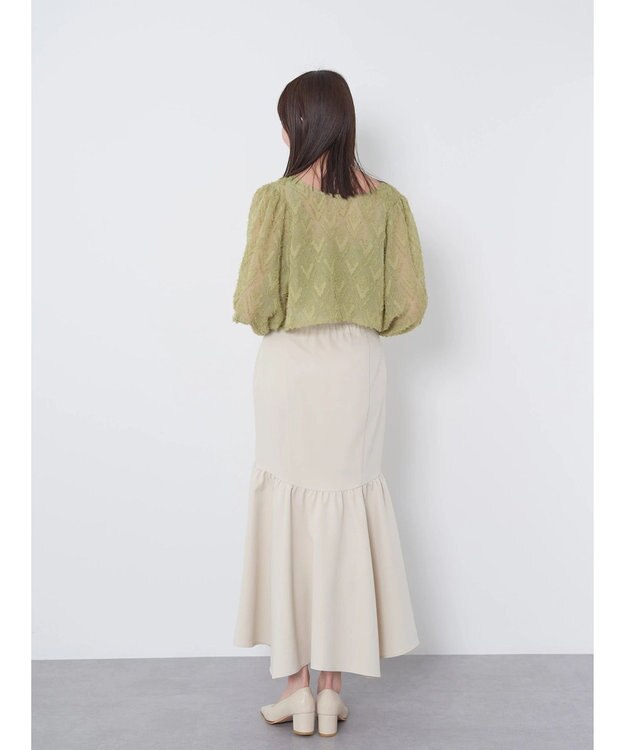 earth music&ecology ギャザー切替マーメイドスカート Ivory