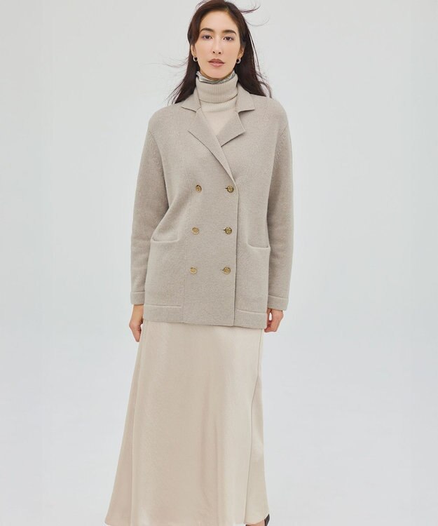 23区 【見上愛さん着用/Oggi掲載】カシミヤブレンド ニット ジャケット ベージュ系