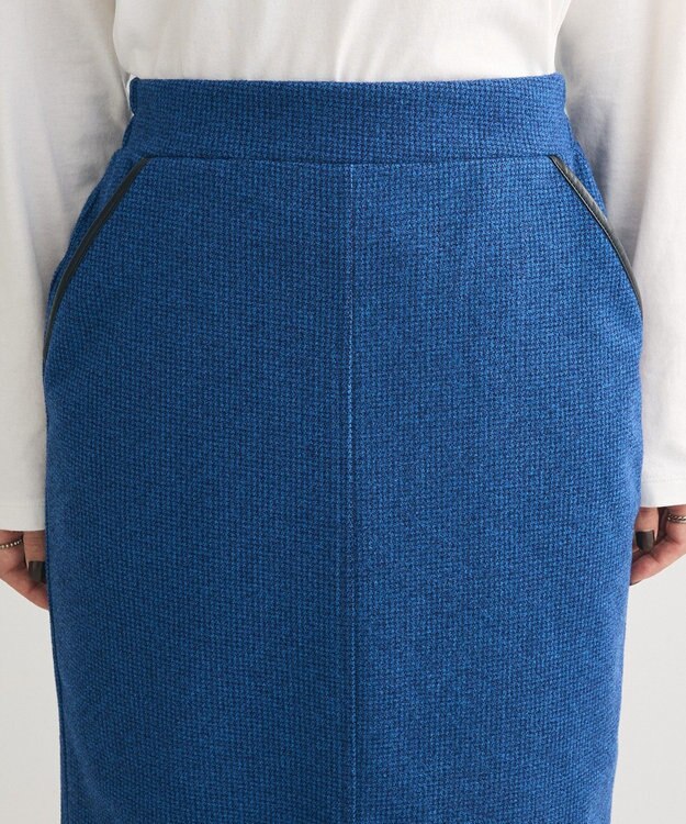 Green Parks 柄圧縮ポンチＩラインスカート Blue