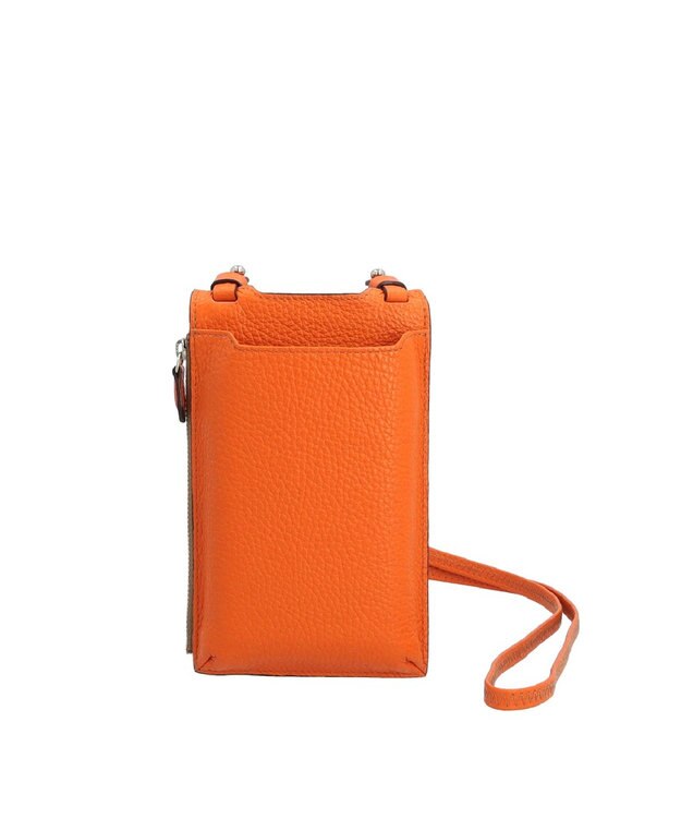 Atelier nuu 本革 スマホショルダー オレンジ