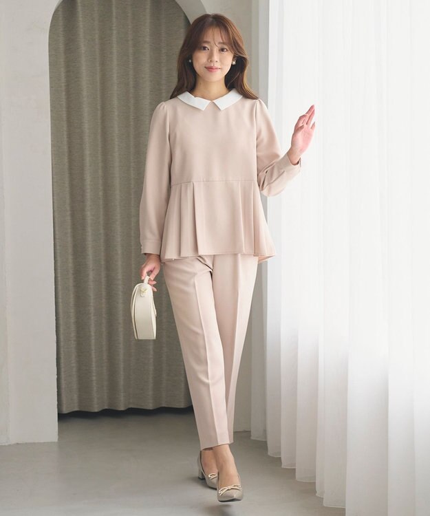 Feroux 【洗える】2WAY 美シルエット セットアップ ベージュ系